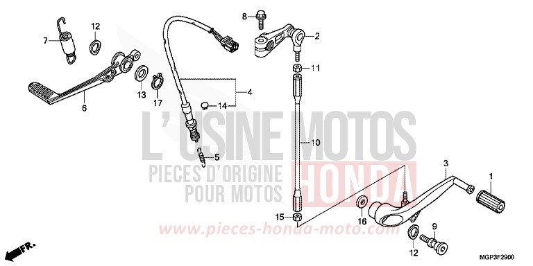 PEDALE von CBR1000RR "Fireblade" ROSS WHITE (NH196KA) von 2013